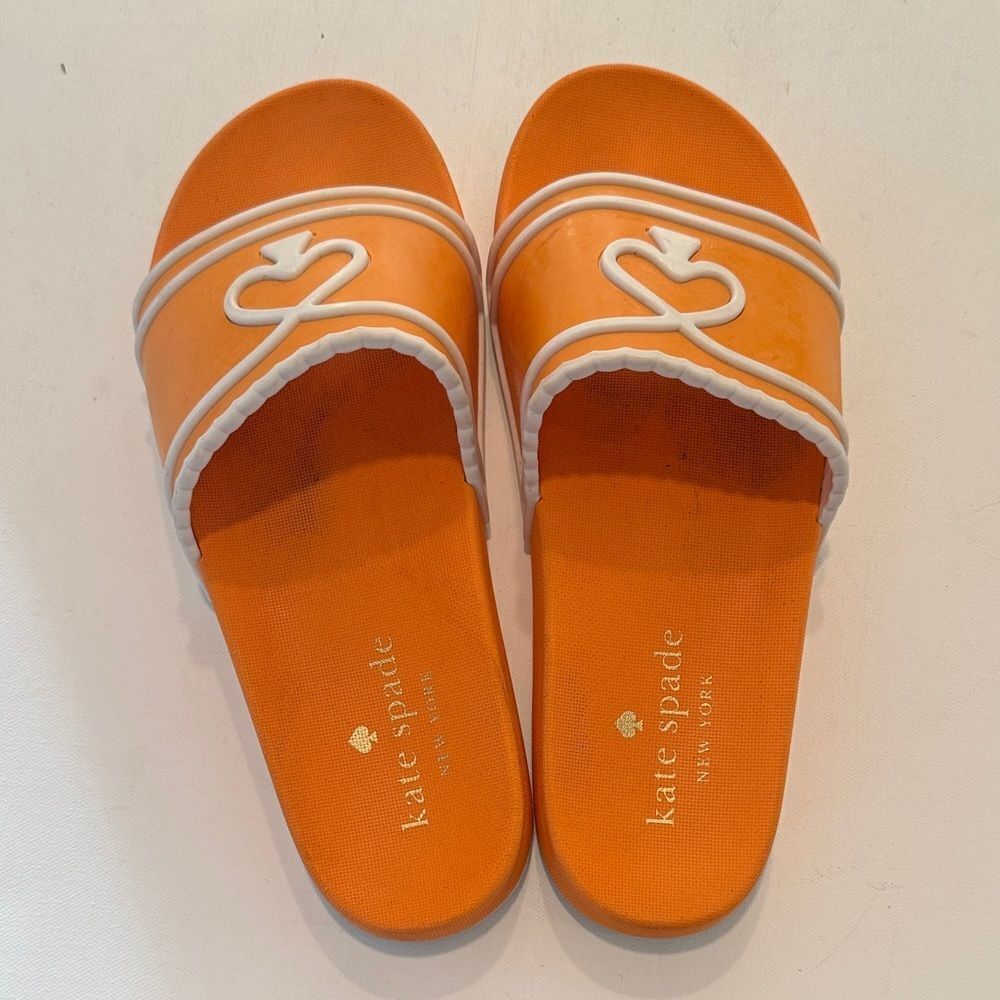 Kate Spade Vibrant Orange Slide Sandals - Picture 3 of 4